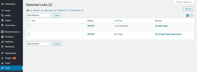 broken link checker plugin