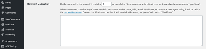 wordpress hold comment