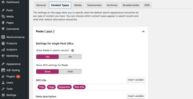 yoast content types